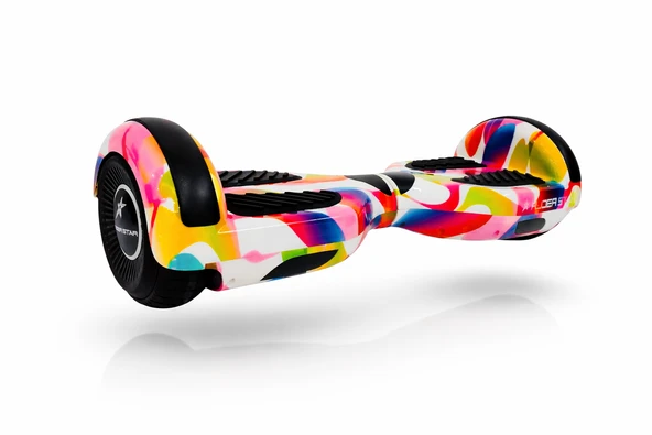 RYDER STAR  Hoverboard Elektrikli Kaykay Scooter Bluetooth Hoparlörlü 6.5 inch RS-S5 Rainbow Mix Grafiti ürün görseli 1