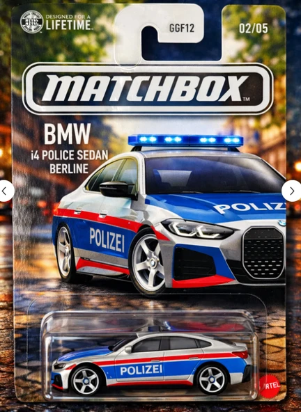 Matchbox BMW i4 police sedan Berline ürün görseli 1