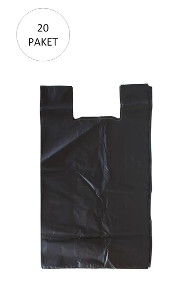 Siyah Hışır Atlet Poşet Mini Boy 22x31 cm 20 Paket Takriben 10.000 Adet ürün görseli 1