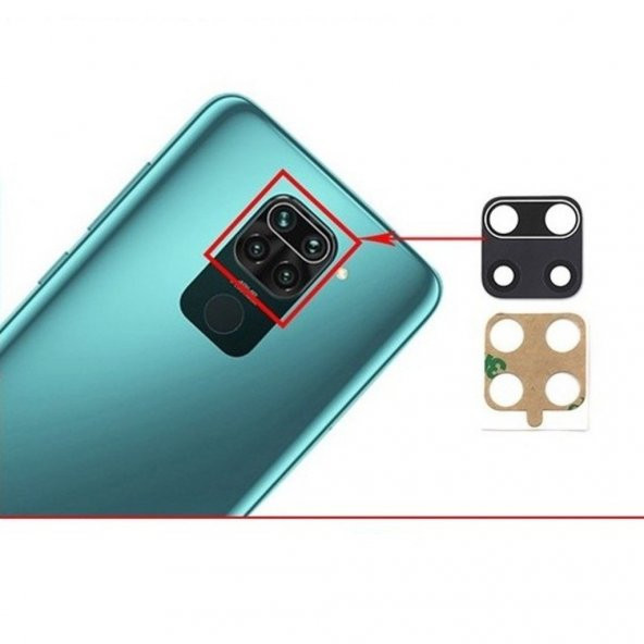 Xiaomi Redmi Note 9 Arka Kamera Camı Lens - Resim 2