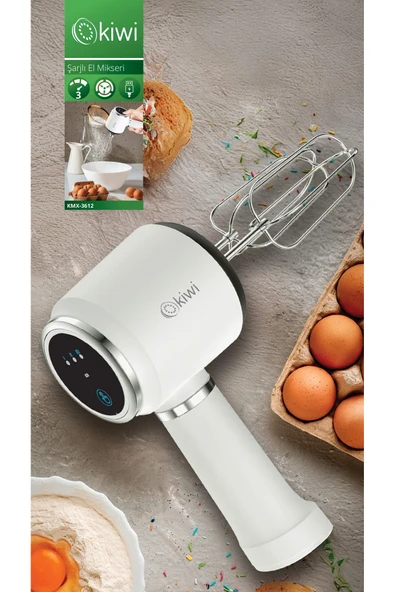 Kiwi Kmx-3612 3 Hız Kademeli Şarjlı El Mikseri ürün görseli 1