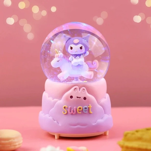 Kuromi Işıklı Müzikli Kar Küresi Orta Boy Model 1 ürün görseli 1