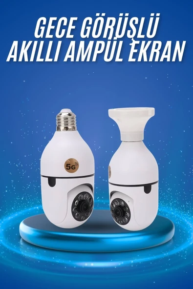 Gece Görüşlü Akıllı Dönebilen Ev Kamerası Ampül Kamera ürün görseli 1