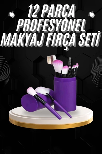 12 Parça Profesyonel Makyaj Fırçası Far Fırçası Allık Fırçası Yumuşak Kıllı ürün görseli 1