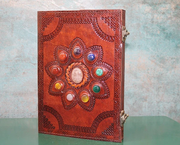 Taşlı Deri Defter Model 14 ürün görseli 1