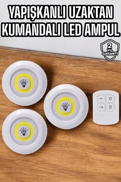 Mutfak Dolap Altı Işığı Uzaktan Kumandalı Yapışkanlı Kablosuz Pilli ürün görseli 1