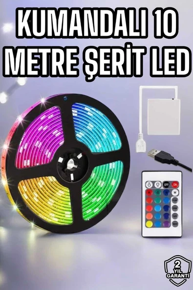 Smart Şerit Led TV Arkası Renkli Kumandalı 10 Metre ürün görseli 1