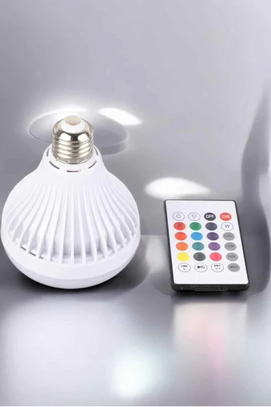 Kablosuz Bluetooth Hoparlör Led Lamba - Resim 3