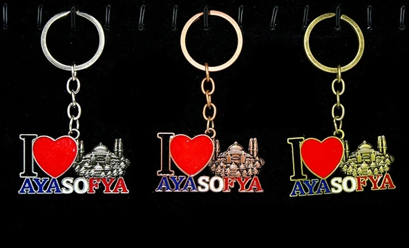Metal Ayasofya Anahtarlık (I Love Ayasofya) ürün görseli 1