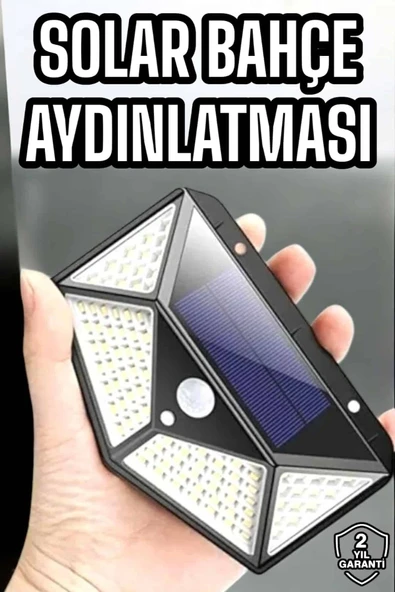 Güneş Enerjili Bahçe Aydınlatma Lambası Solar 100 Led Lamba ürün görseli 1