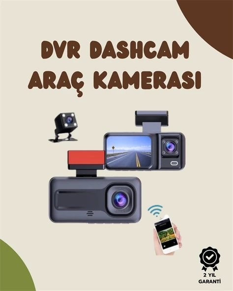 Sürüş ve Park Halinde Kesintisiz Güvenlik İçin 3 Kameralı Profesyonel Dashcam ürün görseli 1