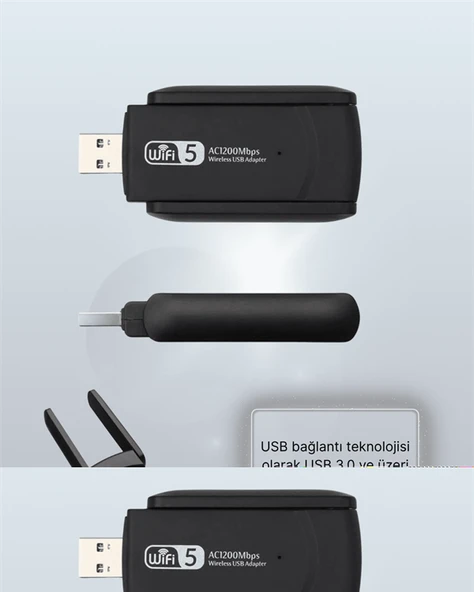 USB 3.0 Wireless Adaptör – 2.4GHz & 5GHz Destekli - Resim 5