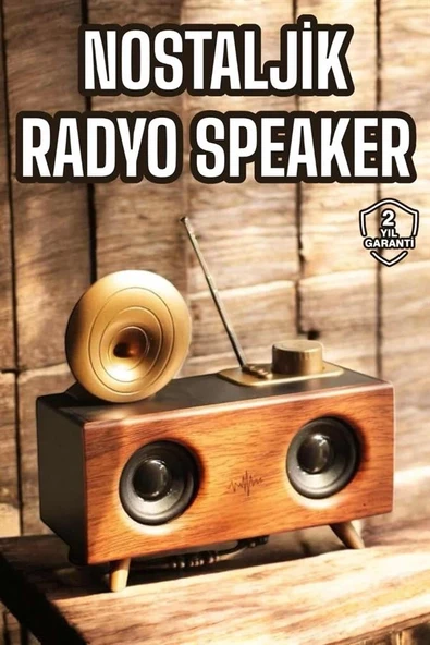Nostaljik Görünümlü Bluetooth Bağlantılı Speaker - Resim 2