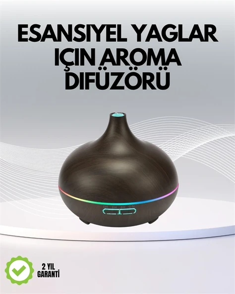 7 Renk Işıklı Ultrasonik Hava Difüzörü – Sessiz ve Güvenli Kullanım ürün görseli 1