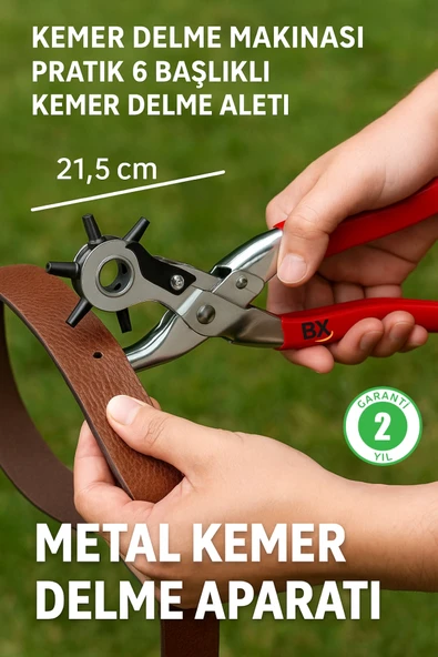 6 Farklı Uçlu Kemer Delme Pensesi Deri Kemer ve Kumaş İçin Ayarlanabilir Delik Açıcı El Aleti ürün görseli 1