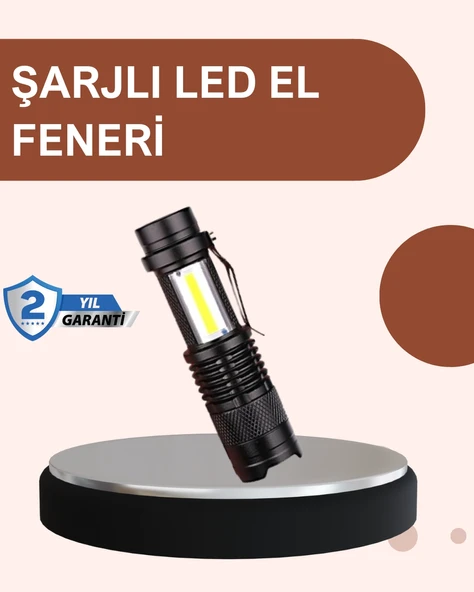 Alüminyum Gövdeli 2000 Lümen Güçlü LED El Feneri ürün görseli 1