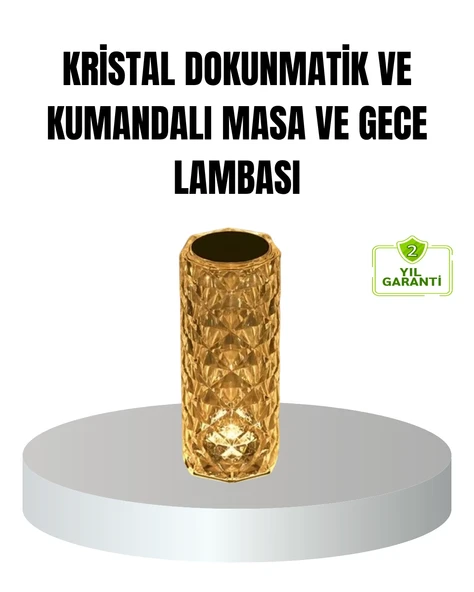 Kristal RGB LED’li Kumandalı Masa ve Gece Lambası – Renkli Işık Modlarıyla Şık Dekoratif Aydınlatma ürün görseli 1