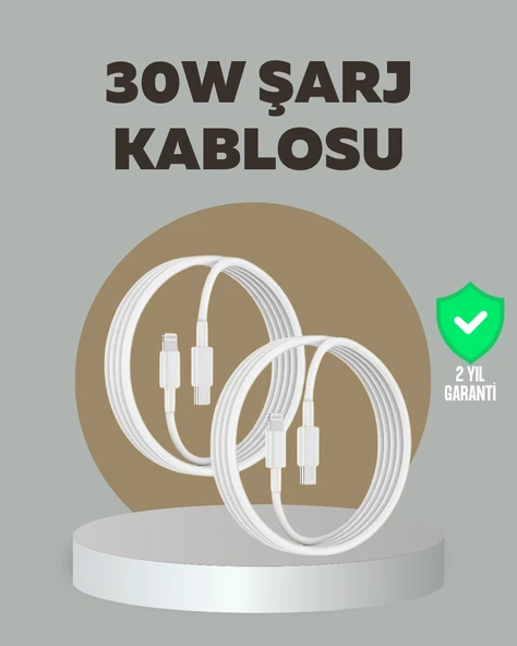 iPhone iPad Airpods Uyumlu 30W Type-C to Lightning Kablo ürün görseli 1