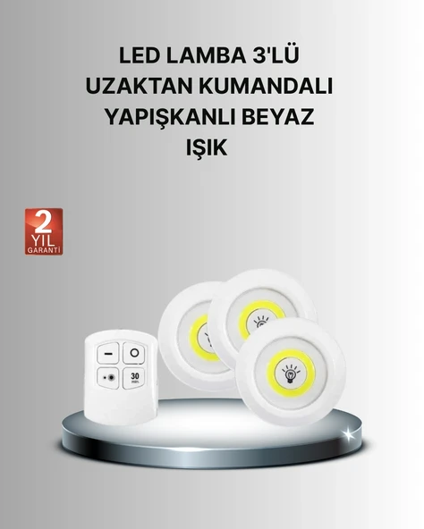 Dekoratif ve Pratik 3’lü Kumandalı Spot LED Aydınlatma ürün görseli 1