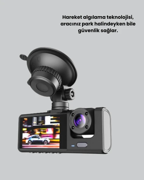 Full HD Araç Kamerası  Çift Yönlü Kayıt ve Darbe Sensörü - Resim 3