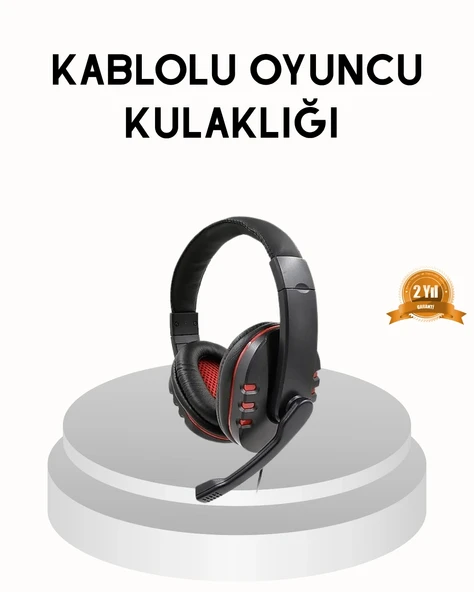 Profesyonel Gaming Kulaklık – Mikrofonlu, Yumuşak Pedli, Stereo Ses Kalitesi, Tere Dayanıklı ürün görseli 1