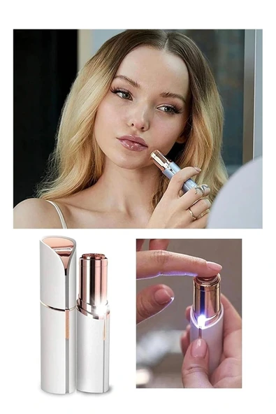 Epilasyon Yüz Çene Işıklı Kıl Tüy Alma Mini Cep Epilasyonu Kadın Mini Traş Makinesi Pilli ürün görseli 1
