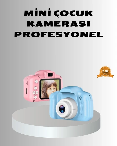 8MP Mini Çocuk Fotoğraf Makinesi – Pembe Ses Kaydı Özellikli ürün görseli 1