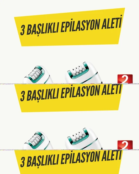 Profesyonel 3 in 1 Epilasyon Cihazı LED Aydınlatmalı Suya Dayanıklı Şarjlı VGR Epilatör ürün görseli 1