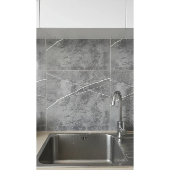 30x30 Antrasit Mermer Desenli Duvar Sticker - Resim 2