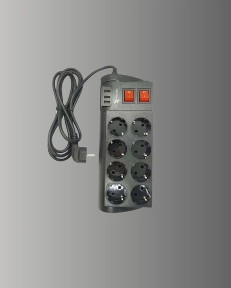 2 Metre Güçlü Çoklu Priz 8 Soket - Resim 4