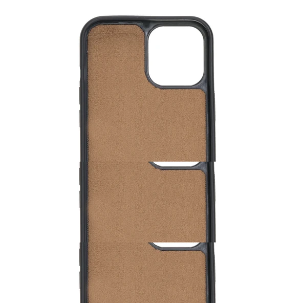 Apple iPhone 12 Pro Max Uyumlu Deri Arka Kapak RST2EF Taba - Resim 2