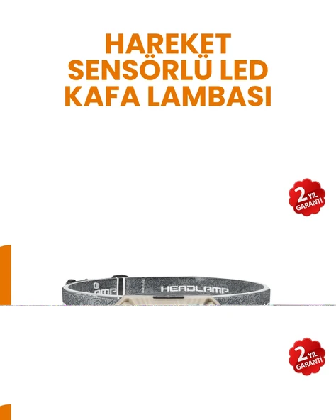 Uzun Menzilli Sensörlü LED Kafa Lambası Kamp ve Yürüyüş ürün görseli 1
