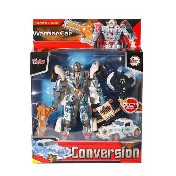HW-668-1-2 Işıklı Dönüşebilen Robot Araba -Vardem ürün görseli 1