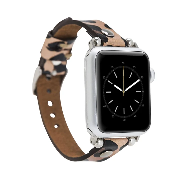 Apple Watch Uyumlu Deri Kordon 42-44-45mm ST Leopar NE ürün görseli 1