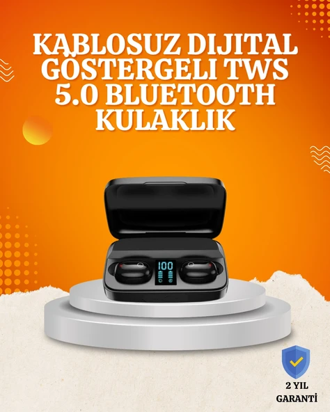 1800 mAh Güçlü Şarj Kutusu ile Bluetooth Kulaklık Seti ürün görseli 1