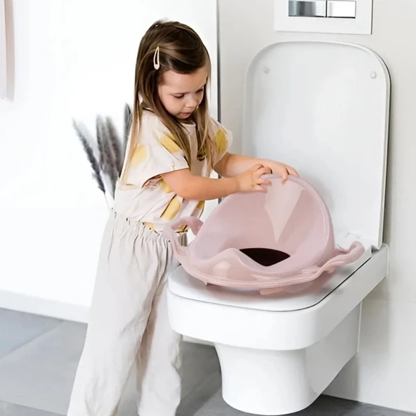 Pembe Kulplu Çocuk Klozet Adaptörü - Resim 2