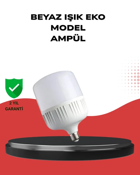 Enerji Tasarruflu Şarjlı LED Ampul 30W Beyaz Işık ürün görseli 1