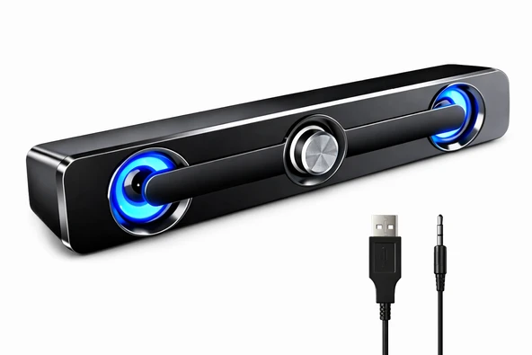 SADA V-111 Güçlü Baslı Kablolu Soundbar USB TV PC Stereo Ses Sistemi 3.5mm ürün görseli 1