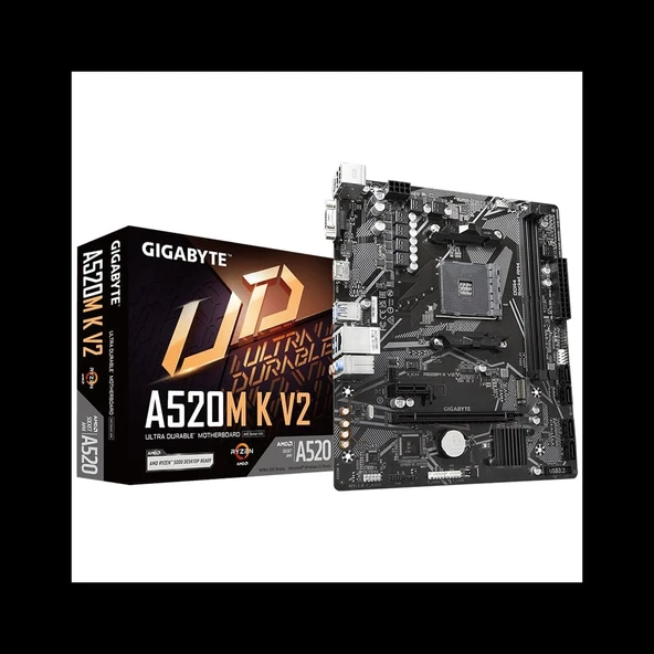 GIGABYTE A520M-K V2, 2xDDR4, 1x M.2, D-SUB, HDMI, AM4 Soket Anakart ürün görseli 1