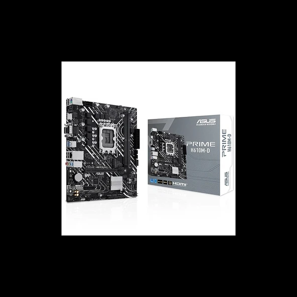 ASUS PRIME H610M-D, 2xDDR5, M.2, D-SUB, HDMI, RS232 Port, 12-13.14.Nesil, LGA1700 Soket, Anakart ürün görseli 1
