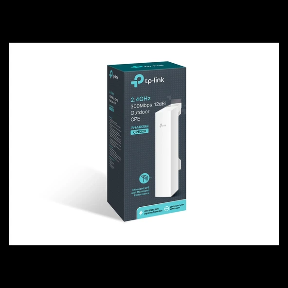 TP-LINK CPE220, 300Mbps, 2.4Ghz WiFi, 12dbi Anten, 13Km Menzil, Noktadan Noktaya, Dış Mekan, Access Point CPE ürün görseli 1