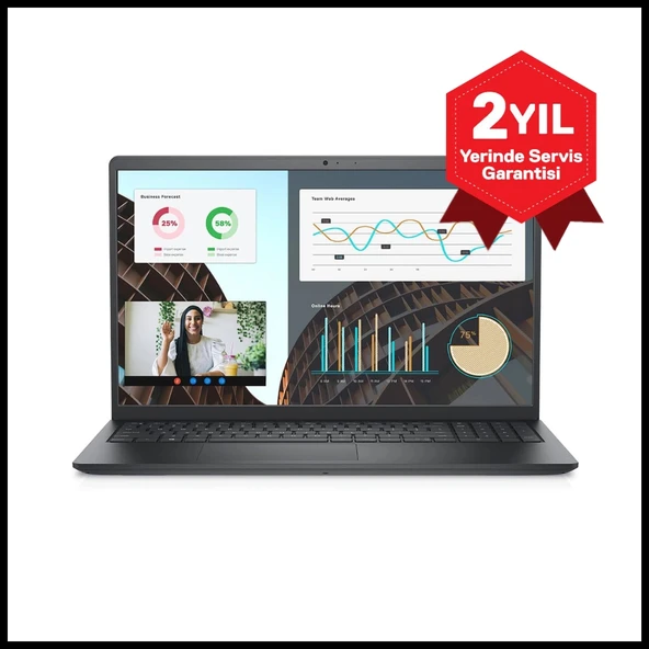 DELL Vostro 3530, N1605PVNB3530U, i7-1335U, 15,6" FHD, 16Gb Ram, 512Gb SSD, Paylaşımlı Ekran Kartı, Free Dos Notebo ürün görseli 1