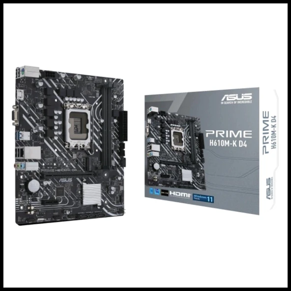 ASUS PRIME H610M-K D4 ARGB, 2xDDR4, M.2, HDMI, 12-13.14.Nesil, LGA1700 Soket, Anakart ürün görseli 1