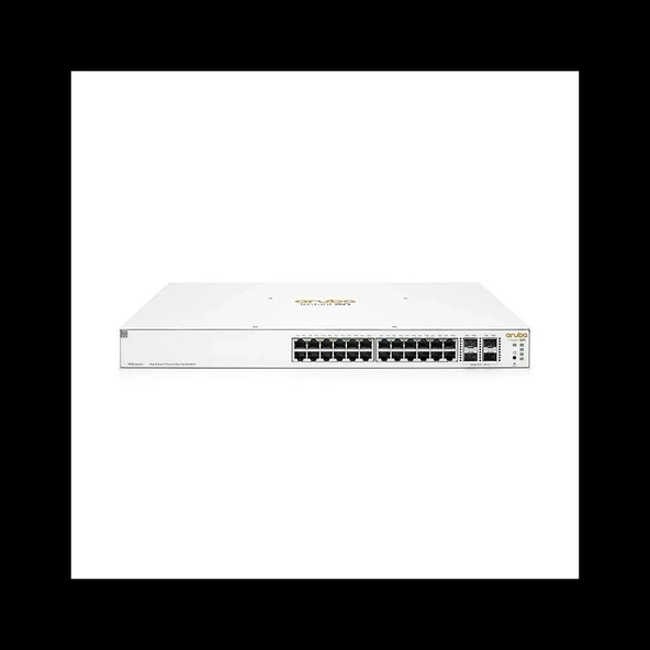 HP Aruba Instant On, JL684B, 1930-24G, 24Port, GigaBit, PoE 370W, 4 Port Gigabit SFP, Yönetilebilir, Rack Mount Switch ürün görseli 1