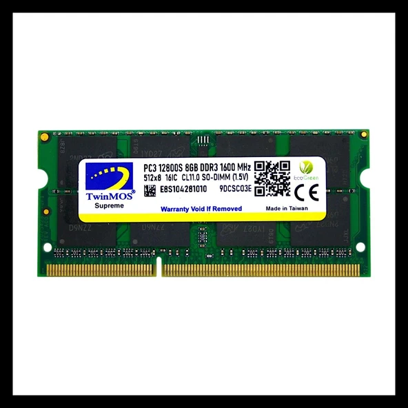 TwinMOS MDD38GB1600N, 8GB, DDR3, 1600MHz, 1.5V Notebook Ram ürün görseli 1