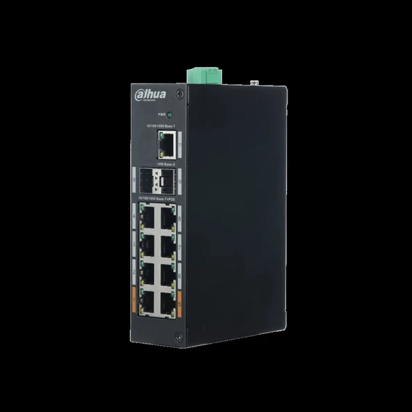 DAHUA PFS3211-8GT-120, 8 Port, Gigabit, PoE 120W, 1 Port GigaBit Uplink, 2 Port GigaBit SFP,  Yönetilemez, Rack Mount Sw ürün görseli 1