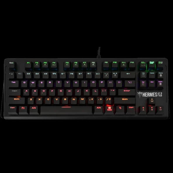 GAMDIAS HERMES-E2, USB Kablolu, İngilizce,  Rainbow Backlight, Blue Mekanik Switch, Gaming Klavye ürün görseli 1