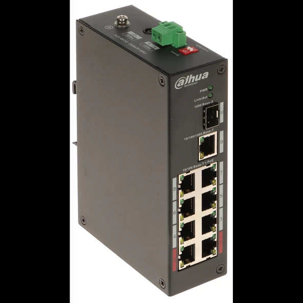 DAHUA PFS3110-8ET-96-V2, 8 Port, Megabit, PoE 96W, 1 Port Gigabit Uplink, 1 Port Gigabit SFP, Yönetilemez, Masaüstü Swit ürün görseli 1