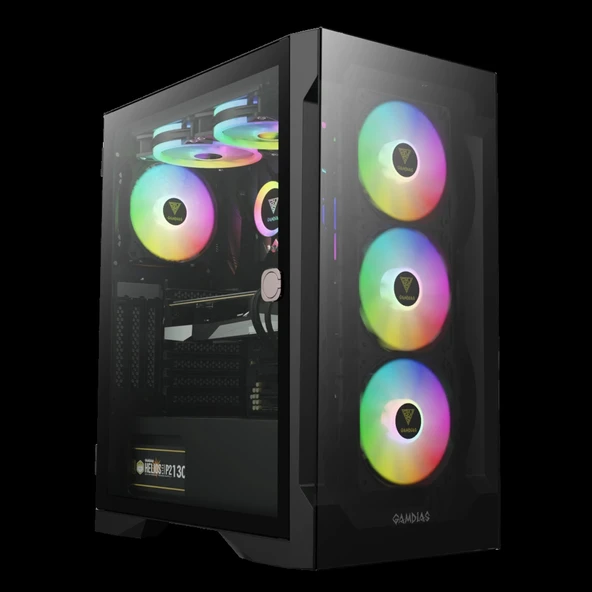GAMDIAS TALOS E2 Elite, 850W, 80+ Bronze, Tempered Glass, ARGB, ATX GAMING KASA ürün görseli 1