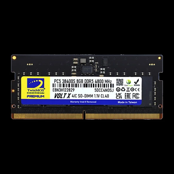 TwinMOS TMD58GB4800S40, 8GB, DDR5, 4800MHz,  CL40, 1.1V Notebook Ram ürün görseli 1